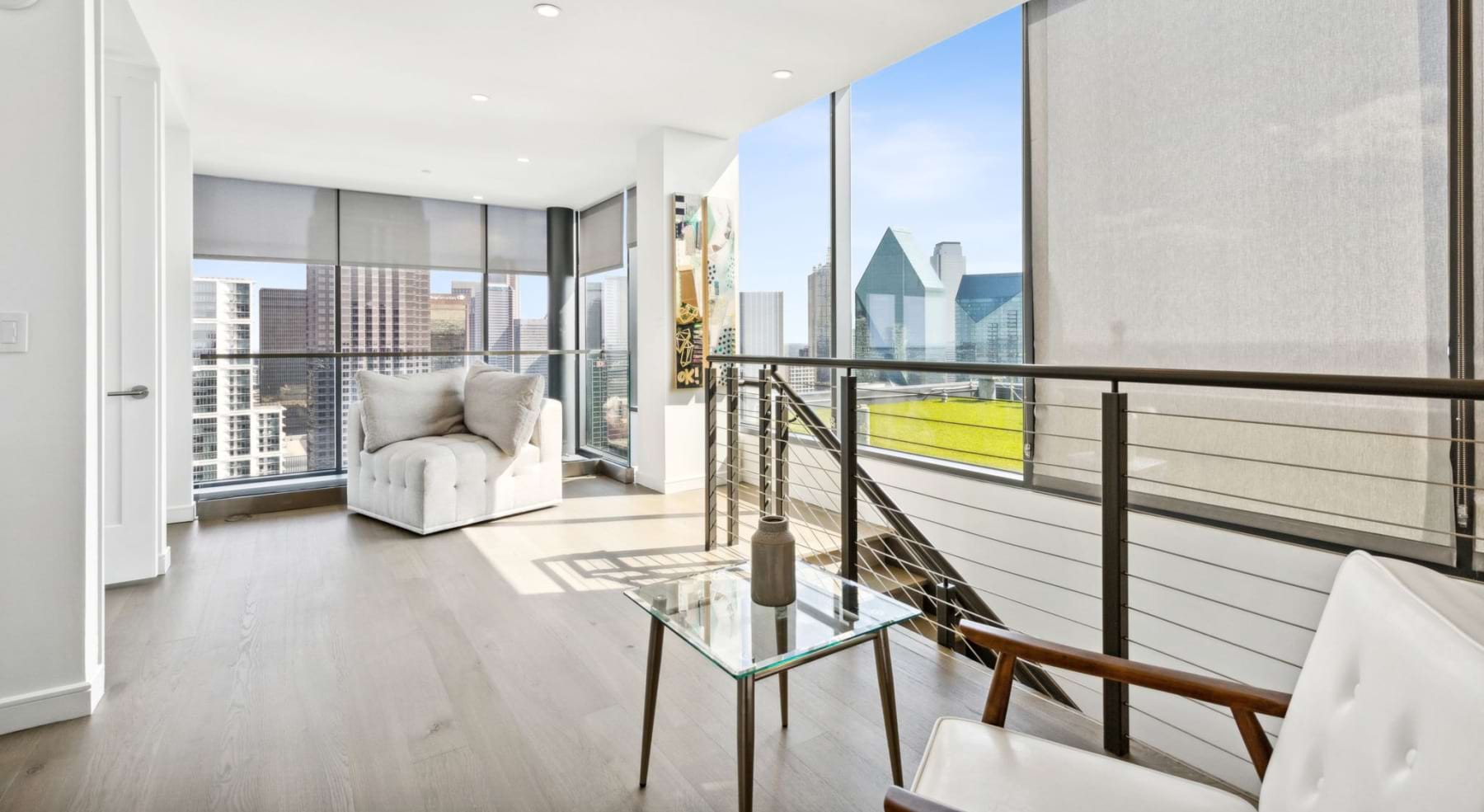 a room with a table and chairs