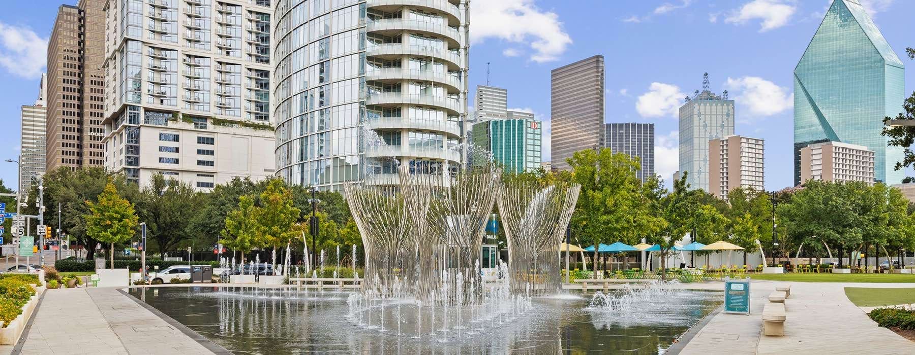 a fountain in a city